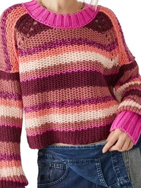 Free People Devon Striped Knit Sweater